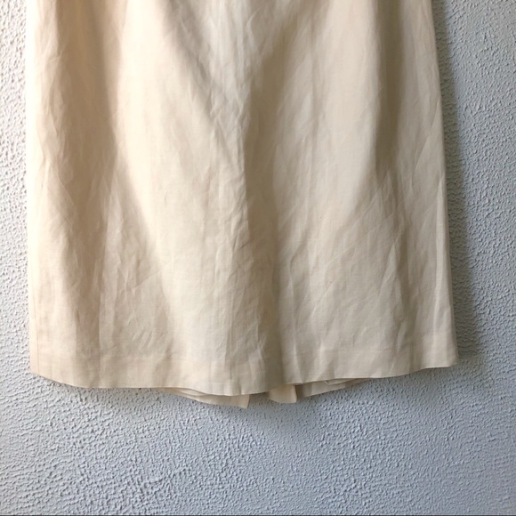Vintage Kasper Cream Linen Pencil Skirt Size 12P - Picture 3 of 7
